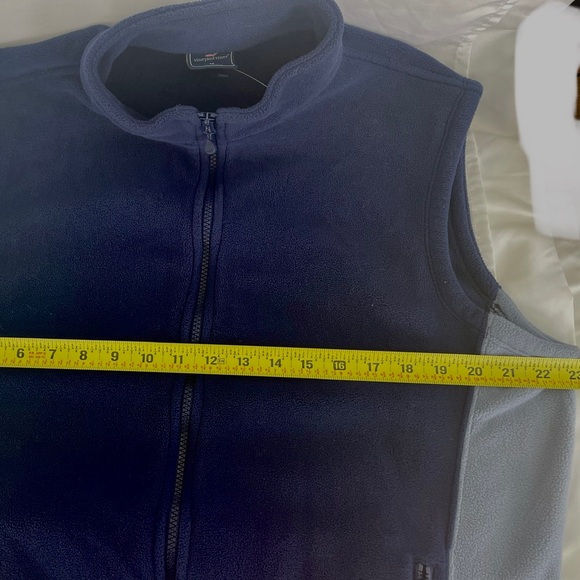 Vineyard Vines Fleece Vest Jacket Blue/Lt.Blue Mens Medium M Full Zip EUC - Picture 6 of 8